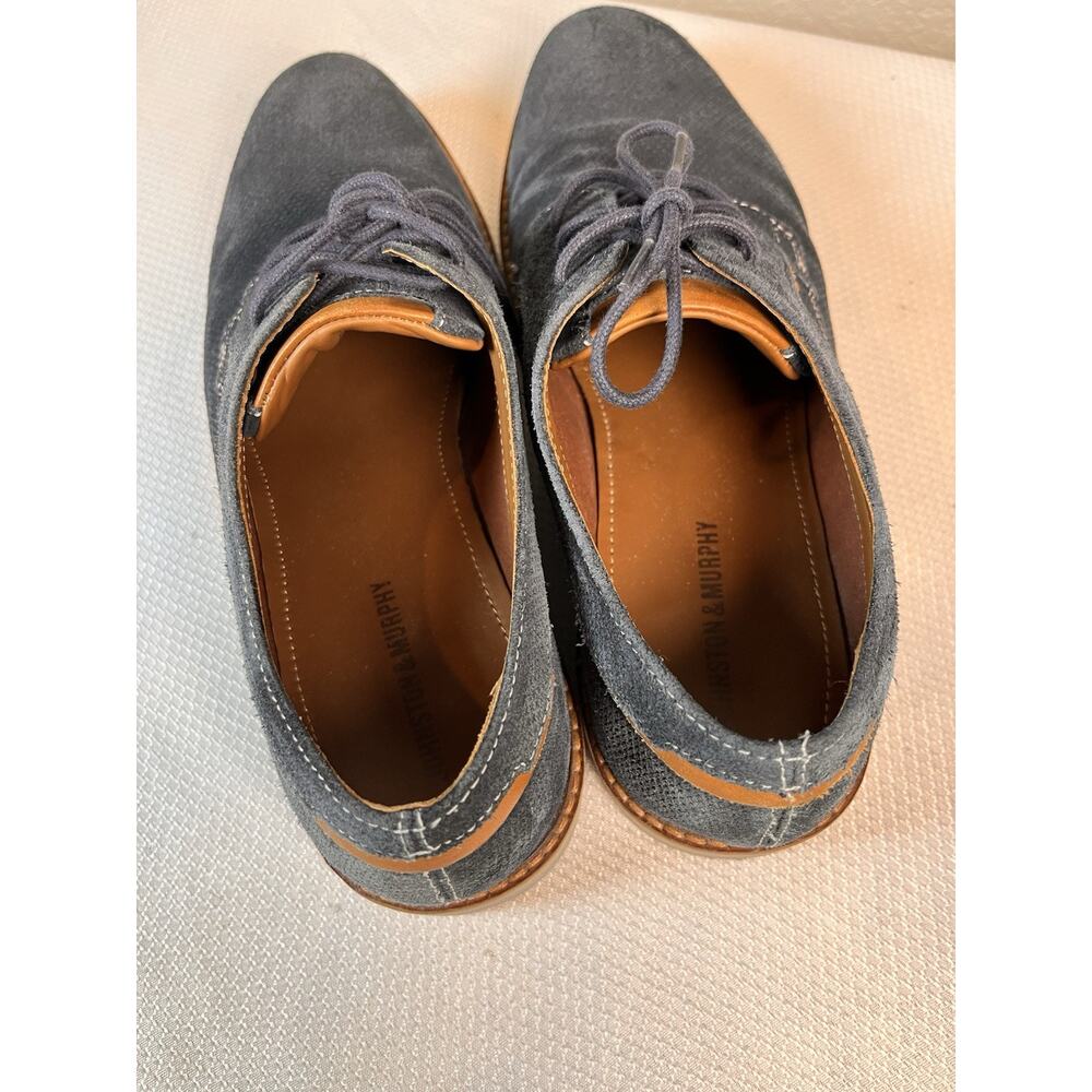 Johnston & Murphy Warner Plain Toe Navy Blue Tumbled Nubuck Suede Leather 9‎ M - Picture 11 of 11